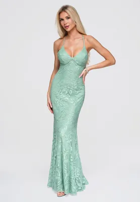 Produktbild von LARICA Kleid Maxi Floral Elegant LA-OM-DLR376 sage L