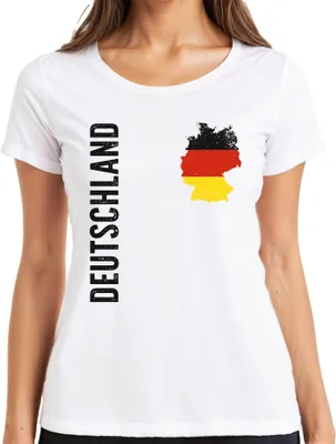 Obrázek produktu pro Germany Flag Football Fan DE Shirt World Cup Dámské tričko, Bílá, L