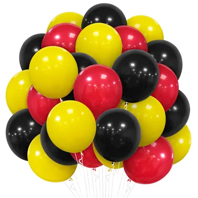 60 rote & schwarze Folienballons 12 Zoll für Feiern
