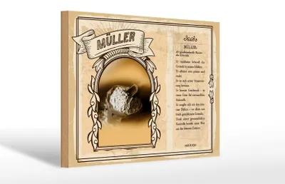 Produktbild von Holzschild Berufe 30x20cm Müller Meister des Getreides