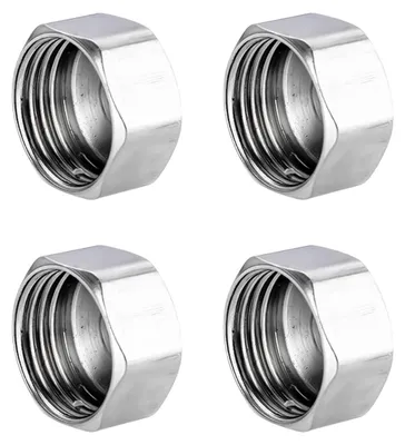 4 Edelstahl-Verschlusskappen G1/2 Innengewinde, 20 mm