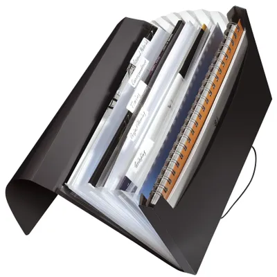 Produktbild von Leitz 45791095, A4, Polypropylen (PP), Schwarz, 250 Blätter, 80 g/m², Gummiband