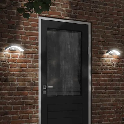 Produktbild von vidaXL LED-Außenwandleuchten mit Sensor 2 Stk. Schwarz Aludruckguss