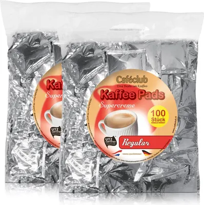 Produktbild von 2x Cafeclub Regular Kaffeepads Megabeutel je 100 stk. normale Röstung