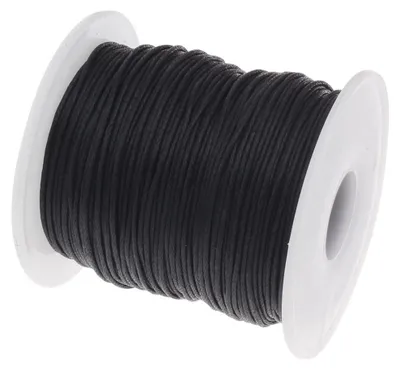 Productafbeelding van Waxkoord - Katoenen koord met waslaag - Geschikt voor sieraden maken en knutselen - 90 meter x 1 mm - Zwart