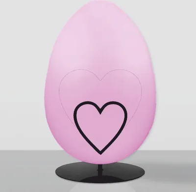 Produktbild von Casa Padrino XXL Deko Osterei mit Ständer Rosa / Schwarz H. 160 cm - Oster Dekoaration