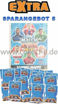 Produktbild von Match Attax EXTRA - Spar 5 - Komplettsatz + Sammelmappe LEER - Saison 14/15