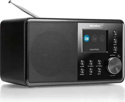 Produktbild von Karcher DAB 3000 Digitalradio (DAB+ / UKW-RDS, AUX-IN, Wecker mit Dual-Alarm) schwarz
