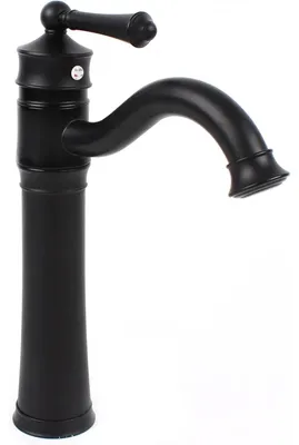 Produktbild von Waschbeckenarmatur - Einhebelmischer - 360° Schwenkbar - Standmontage - Messing - Keramikkartusche - Hoher Auslauf 20 cm - Schwarz