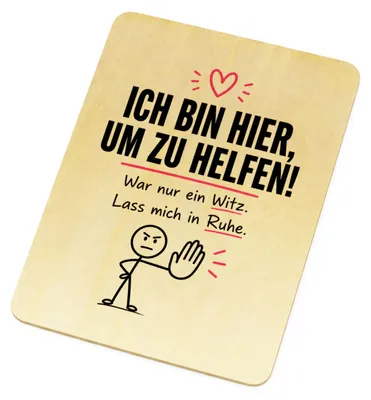 Produktbild von Postkarte Holz Ich bin hier - witzige Holzpostkarte mit Spruch Mit Spruch: War