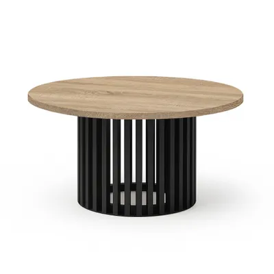 Zdjęcie produktu dla Stolik kawowy DOVER, 75 cm, minimalistyczny i ponadczasowy – dąb Sonoma/czarny