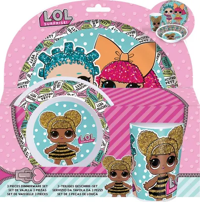 Produktbild von LOL Surprise 3tlg. Melamin-Geschirr-Set in offener Geschenkverpackung