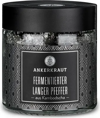 Produktbild von Fermentierter langer Kampot Pfeffer, 55g im Tiegel