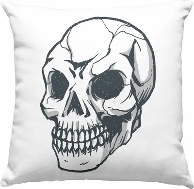 Produktbild von Trendation - Totenkopf Deko-Kissen mit Füllung 40x40 Frauen Geschenk Tattoo Tattoowierte Frau Geschenk Goth Metal (Rosa)