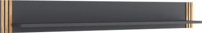 Produktbild von Wandboard >Eddie< in Eiche / schwarz, Eiche teilmassiv - 164x22x20cm (BxHxT)