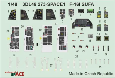 Image de Accessoires Eduard 3DL48273 - F-16I SUFA SPACE à l'échelle 1/48 pour Great Wall Hobby