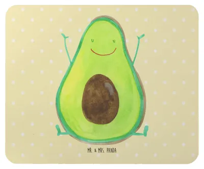 Produktbild von Mr. & Mrs. Panda Mauspad Avocado Glücklich - Gelb Pastell - Geschenk, Mouse Pad, Chaos, Frucht, laptop, mousematte, computer, Mousepad, Freude