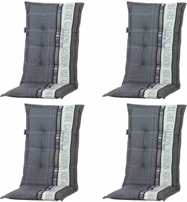 Produktbild von Set 4 x Garden Auflage hoch grau 50 % Baumwolle, 50 % Polyester