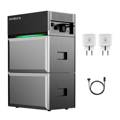 Zdjęcie produktu dla System magazynowania energii na balkonie, Sunpura S2400 All-in-One System magazynowania energii 2,4 kWh z baterią rozszerzającą B2400 i 2x Smarter Plug (0% VAT)