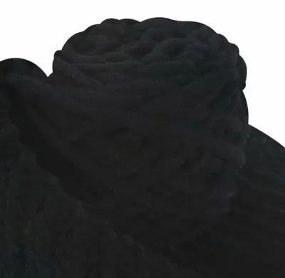 Zdjęcie produktu dla Wełna do szydełkowania, 90g, gruba, poliester, Elasthan, czarna