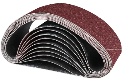 Produktbild von Schleifbänder 65x410 mm, 10 Stück, Körnung 60/80/100/120/240, Mix, für Bandschleifer
