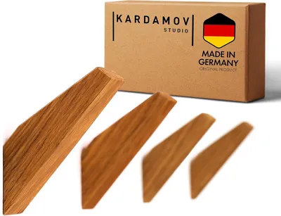 Produktbild von Wandhaken 4er-Set, Eichenholz, Kleiderhaken, Tragkraft 6 kg, für Flur