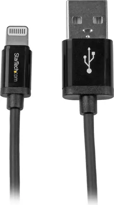 Produktbild von StarTech.com 1m USB auf Lightning Kabel - High Speed Ladekabel für iPhone / iPad / iPod - Hochgeschwindigkeits- Lightning Kabel - Apple MFi- - Schwarz, 1 m, Lightning, USB A, Stecker, Stecker, Schwarz
