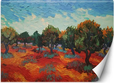 Produktbild von Vlies fototapete Olivenbäume - V. van Gogh 100x70 cm Feeby Bunt inkl. Kleber einfache Montage