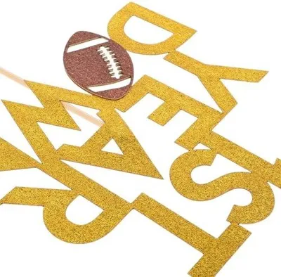 Produktbild von 20-teilige Tortenaufsätze zum Geburtstag mit Fußball- und Rugbyballmotiv, Muffinaufsätze mit Rugbyballmotiv und Tortendekoration für Fußballpartys für Jungen und Mädchen