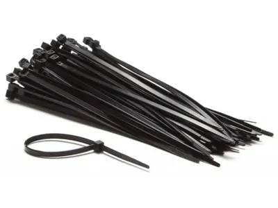 Image de Jeu d'attaches de câble en nylon - 4,6 X 200 mm - Noir (100 pièces)