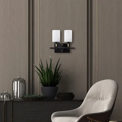 Produktbild von Opviq, Wandleuchte aus Metall (Schwarz, Gold, Weiß) | 31 x 15 x 28 cm, IP20, 2 x E27 max. 40 W | Elegantes, industrielles Design für moderne Wohnräume.