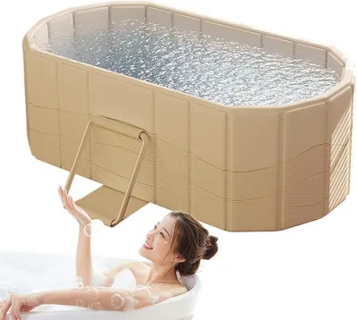 Produktbild von Faltbare Badewanne, Faltbadewanne Großer isolierter heißer oder Eisbad | Familienbadezimmerzubehör, faltbare Einweichenbadewanne für Erwachsene