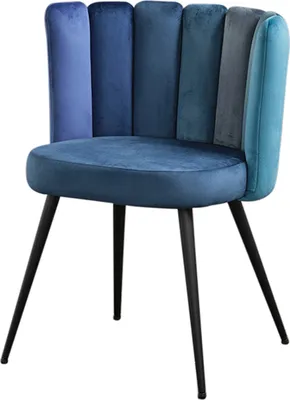 Produktbild von KAWOLA Stuhl JADA Esszimmerstuhl Velvet blau Fuß schwarz