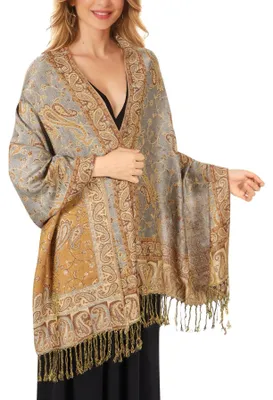 Productafbeelding van Omgoods - Elegante Pashmina Sjaal met Paisley Motief