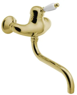 Produktbild von Sapho KIRKÉ WHITE Wandarmatur, weißer Hebel, Gold