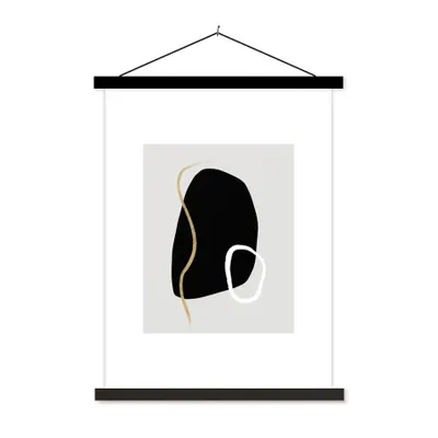 Produktbild von MuchoWow® Textilposter Minimalismus - Abstrakt - Design 60x80 cm mit schwarzem Rahmen - Plakathalter