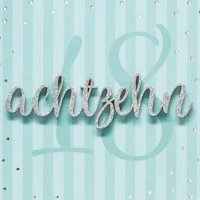 Produktbild von 18 Geburtstag  Volljährigkeit  Lettering  Quadratische Glückwunschkart