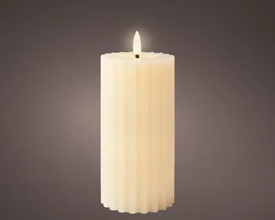 Produktbild von Lumineo LED Wachskerze Cream cremeweiß Ø 7 cm Höhe 17,3 cm warmweiß Indoor