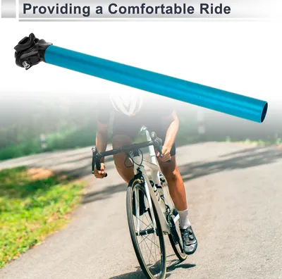 Image de 1 Pc Tige De Selle De Vélo Universelle À Angle Réglable 31.6X400Mm Tube De Selle De Siège De Vélo En Alliage D'Aluminium Bleu