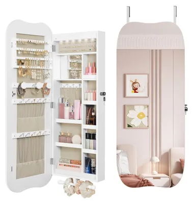 Zdjęcie produktu dla Pudełko na biżuterię - Skrzynka na biżuterię - Pudełko na biżuterię z lusterkiem - Organizer na biżuterię