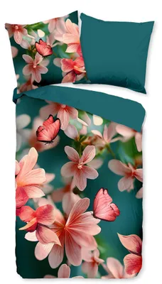Produktbild von JACK Mikrofaser Wende Bettwäsche 2 tlg. 135x200cm Pure Butterfly Bloom Petrol Pink