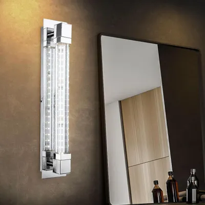 Produktbild von LED Wandlampe, chrom, Glas klar, H 42 cm
