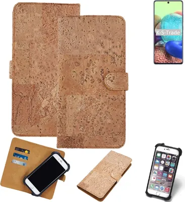 Produktbild von K-S-Trade Hülle kompatibel mit Oppo A72 5G  Kork Handyhülle Cover  Schutzhülle TPU Case Bumper in Hellbraun, (1x)
