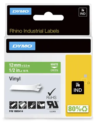 Image de DYMO 1805414 ruban d'étiquette Blanc sur vert
