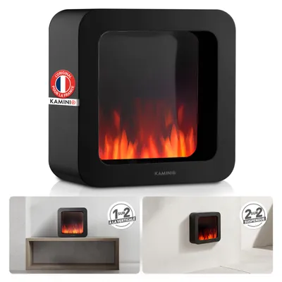 Image de KAMINIO Cheminée de table électrique MIA L - Cheminée de table électrique décorative avec effet de flammes en 3D, dotée d'une batterie longue durée pour une utilisation portable - Noir, Image générée par une IA