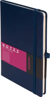Produktbild von Memofix Notizbuch A5, kariert, dunkelblau