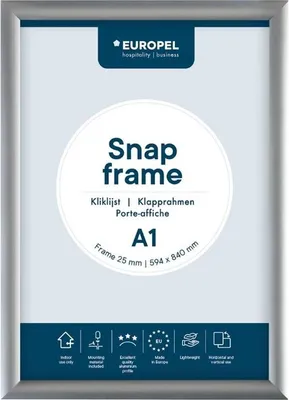 Produktbild von EUROPEL Plakatrahmen DIN A1 25 mm silber eloxiert