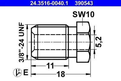Produktbild von ATE Überwurfschraube 24.3516-0040.1 11,8mm