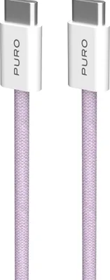 Zdjęcie produktu dla PURO PUCCCFABK415MTPINK, 1,5 m, USB C, USB C, USB 2.0, Fioletowy, Biały
