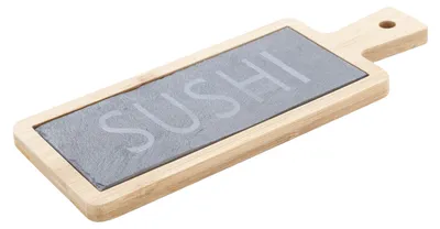 Produktbild von servierbrett - Schiefer/Bambus - 23 x 9 cm - Rechteck - Sushi